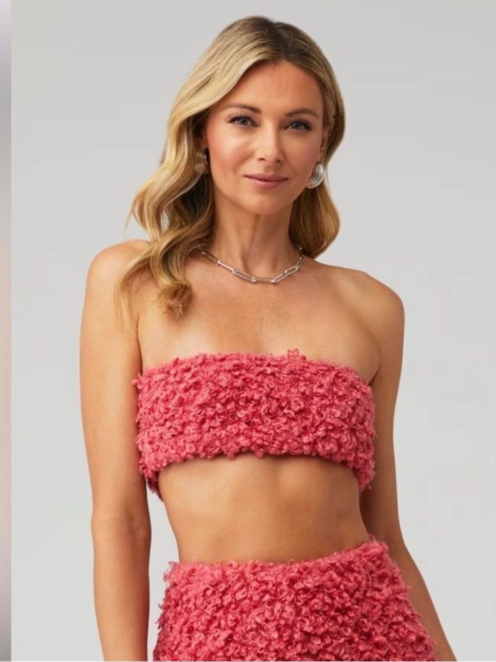 In The Mood For Love Women's Nada Fluffy Strapless Top in Begonia Pink Medium